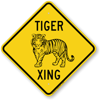 Tiger Xing Animal Crossing Sign