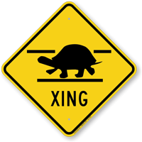 Turtle Xing Road Sign