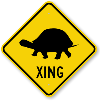 Turtle Xing With Symbol Crossing Sign