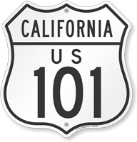 US 101 California Route Marker Shield Sign