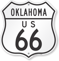 US 66 Oklahoma Route Marker Shield Sign