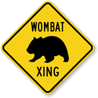 Wombat Xing Road Sign