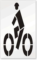 Man Riding Bicycle Symbol Pavement Stencil