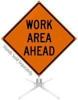 Work Area Ahead Roll-Up Sign
