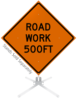 Road Work 500 Feet Roll-Up Sign