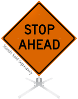Stop Ahead Roll-Up Sign