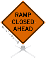 Ramp Closed Ahead Roll-Up Sign