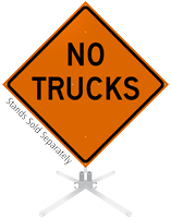 No Trucks Roll-Up Sign