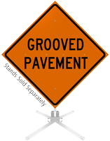 Grooved Pavement Roll-Up Sign
