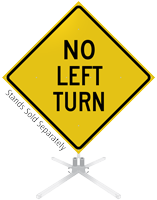 No Left Turn Roll-Up Sign