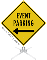 Event Parking Left Arrow Roll-Up Sign