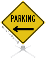 Parking Left Arrow Roll-Up Sign