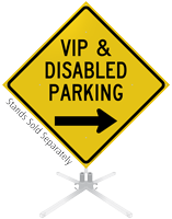VIP And Disabled Parking Right Arrow Roll-Up Sign