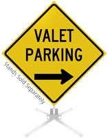 Valet Parking Right Arrow Roll-Up Sign