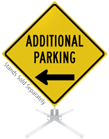 Additional Parking Left Arrow Roll-Up Sign