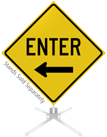 Enter Left Arrow Roll-Up Sign