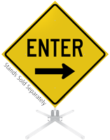 Enter Right Arrow Roll-Up Sign