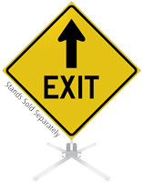 Exit Ahead Arrow Roll-Up Sign