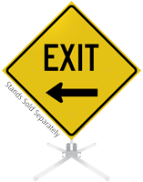 Exit Left Arrow Roll-Up Sign