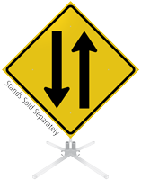 Two Way Traffic Symbol Roll-Up Sign