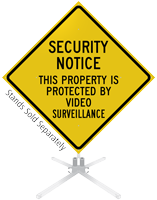 Property Protected By Video Surveillance Roll-Up Sign