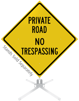 Private Road No Trespassing Roll-Up Sign
