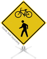 Bicycle Crossing Symbol Roll-Up Sign