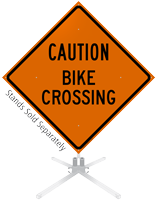 Caution Bike Crossing Roll-Up Sign