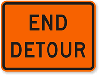End Detour - Route Marker Sign