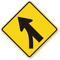 Entering Roadway Merge Left - Traffic Sign
