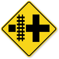 Highway-Light Rail Transit Grade Crossing (Symbol) Sign