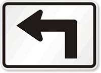 Left Turn Symbol - Route Marker Sign