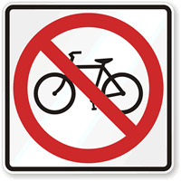 No Bicycles (Symbol) Bike Sign