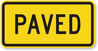 Paved - Road Warning Sign