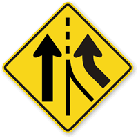 Right Added Lane (Symbol) - Traffic Sign