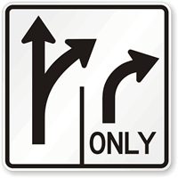 Right Straight Arrow Only Traffic Sign Symbol