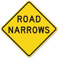 Road Narrows - Traffic Sign