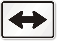 Two-Direction Arrow (Symbol) Sign To Mark Routes