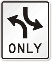 Two-Way Left Turn Only (Symbol) Traffic Sign