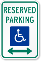 ADA Reserved Parking Sign with Arrow