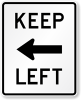Keep Left MUTCD Sign Symbol
