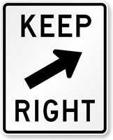 Keep Right Road (Symbol) Traffic Sign