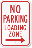 No Parking Loading Zone MUTCD Sign
