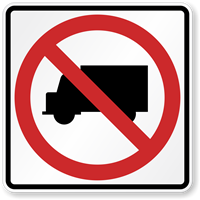 No Camper Van, Trucks Road Traffic Sign