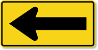 One Direction (Large Left Arrow Symbol) Sign