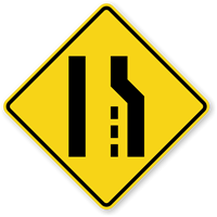 Right Lane Ends (Symbol) - Traffic Sign