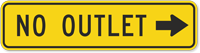 No Outlet MUTCD Sign with Arrow