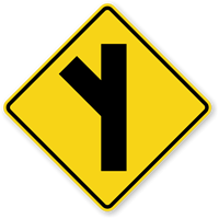 Side Road On Left (Symbol) Sign