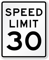 Speed Limit 30 For Road Traffic Sign