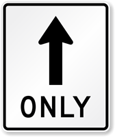 Straight Thru Only Symbol Sign